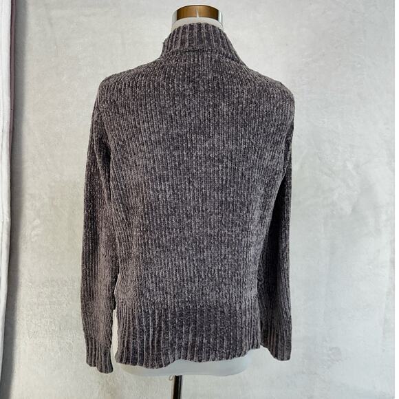 Love By Design SOFT Sweater SMALL Gray Chenille Knit Collar Sexy Cutout DISTRESS - Picture 15 of 16